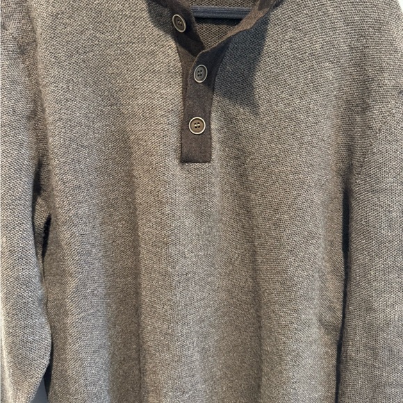 Mens UNTUCKit Dark Brown Button-Collar Sorensen Wool Sweater Size XL - Picture 11 of 15